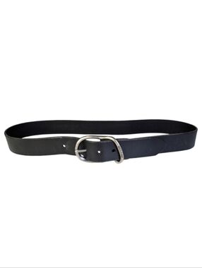 Buckaroo Jeans Black Leather Western Belt Silver Buckle | Fits 35"–39" Waists